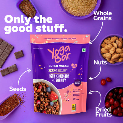 Dark Chocolate Cranberry Muesli - Wheat-Free Indulgent Breakfast