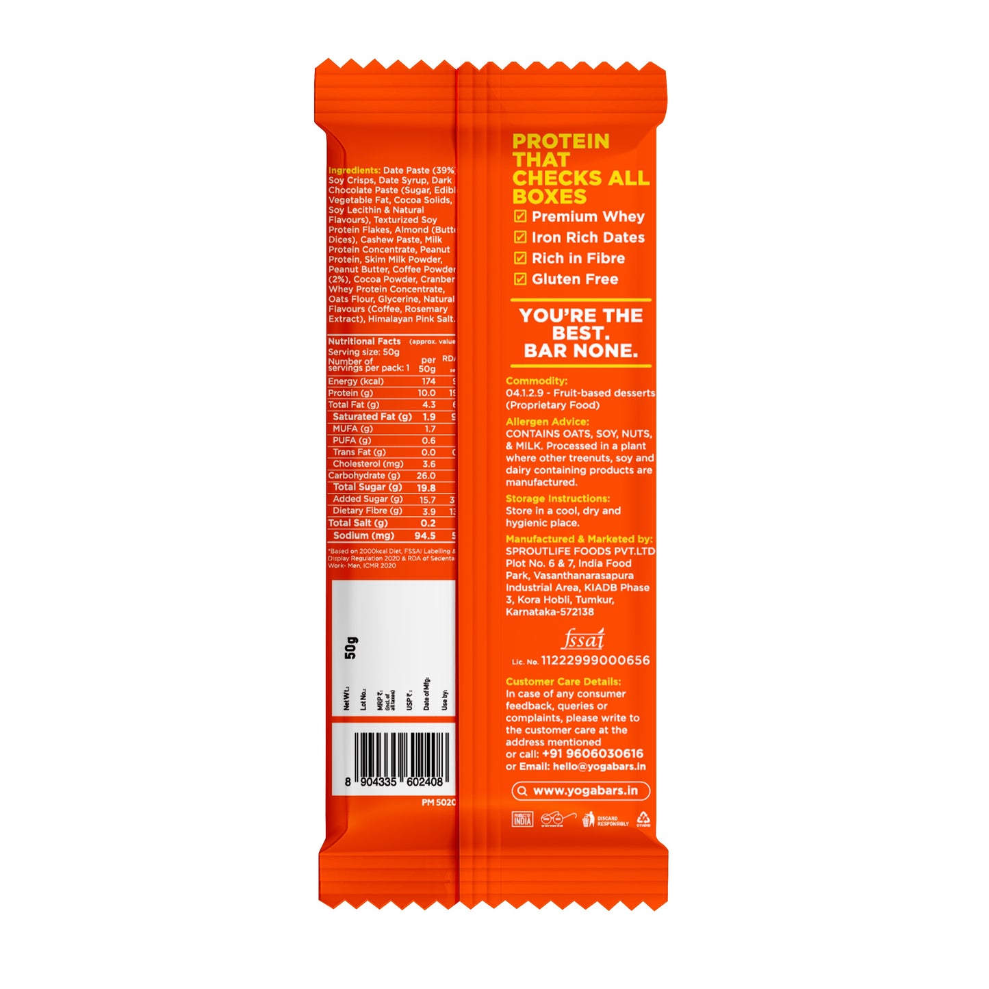 Yogabar 10g Protein Bar