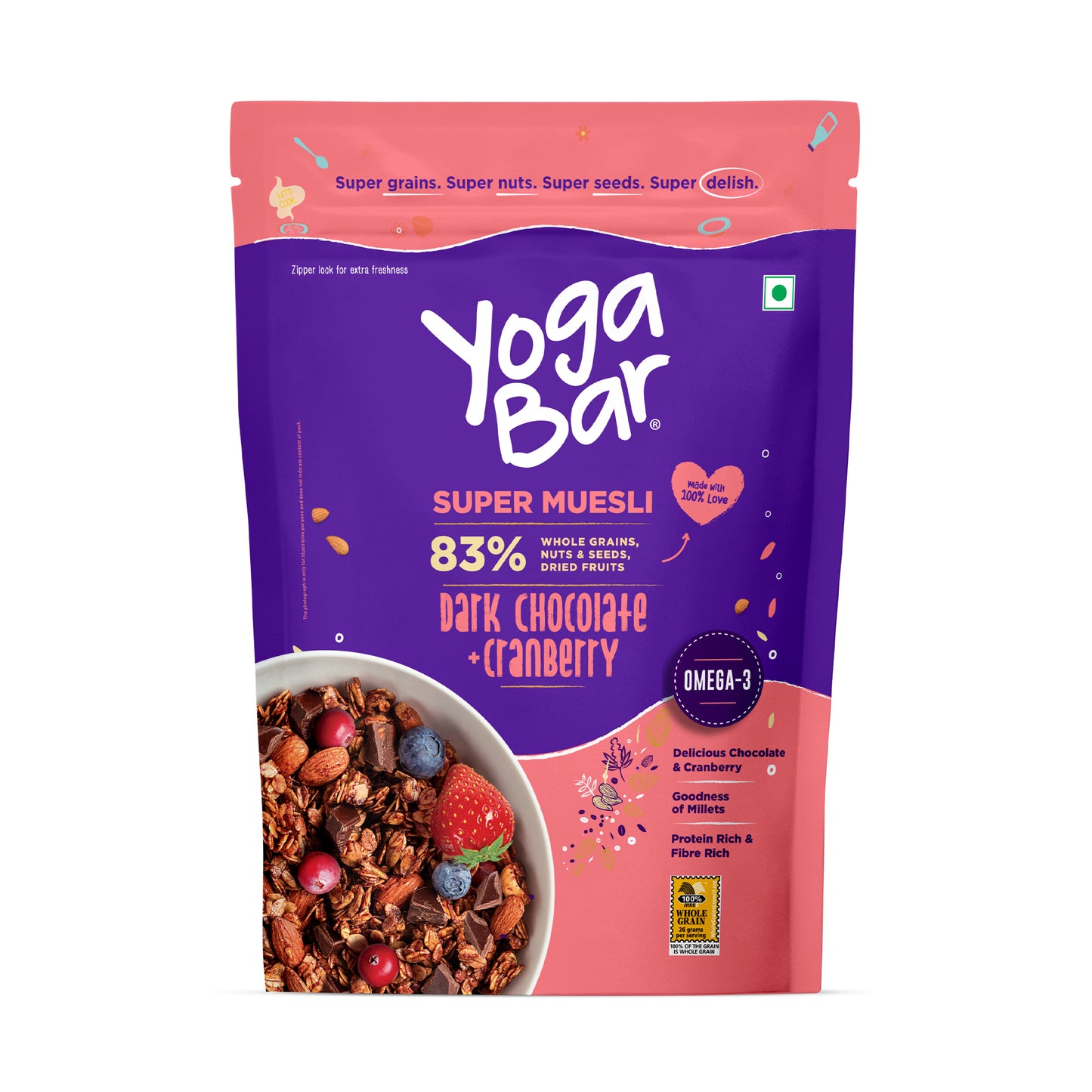 Dark Chocolate Cranberry Muesli - Wheat-Free Indulgent Breakfast