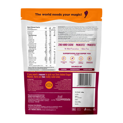 No Added Sugar Muesli - Wheat free, filled with seeds