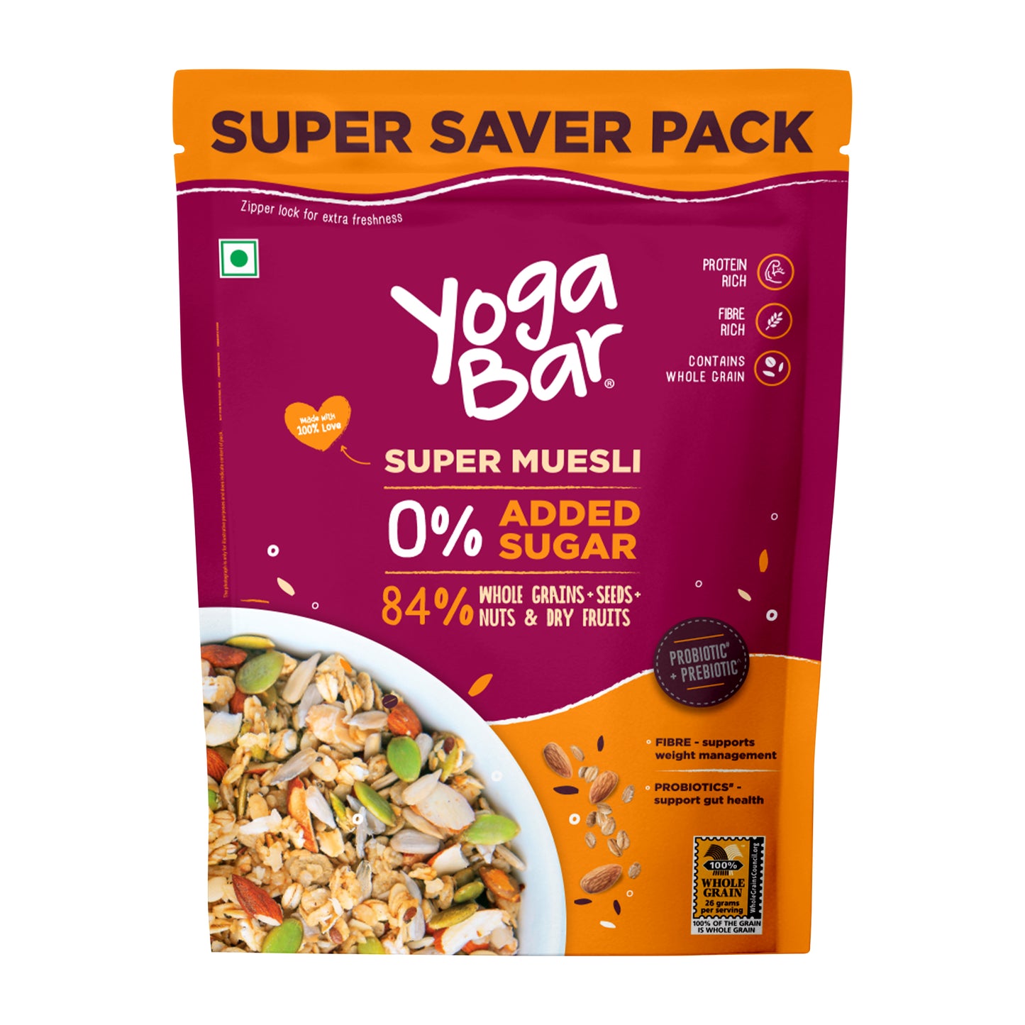No Added Sugar Muesli - Wheat free, filled with seeds