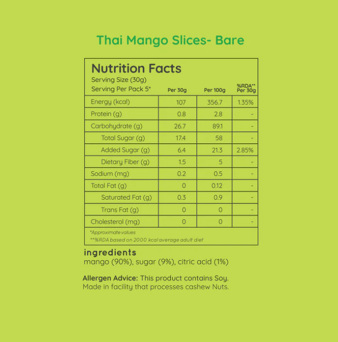 Thai Mango Slices - Bare (Plain)